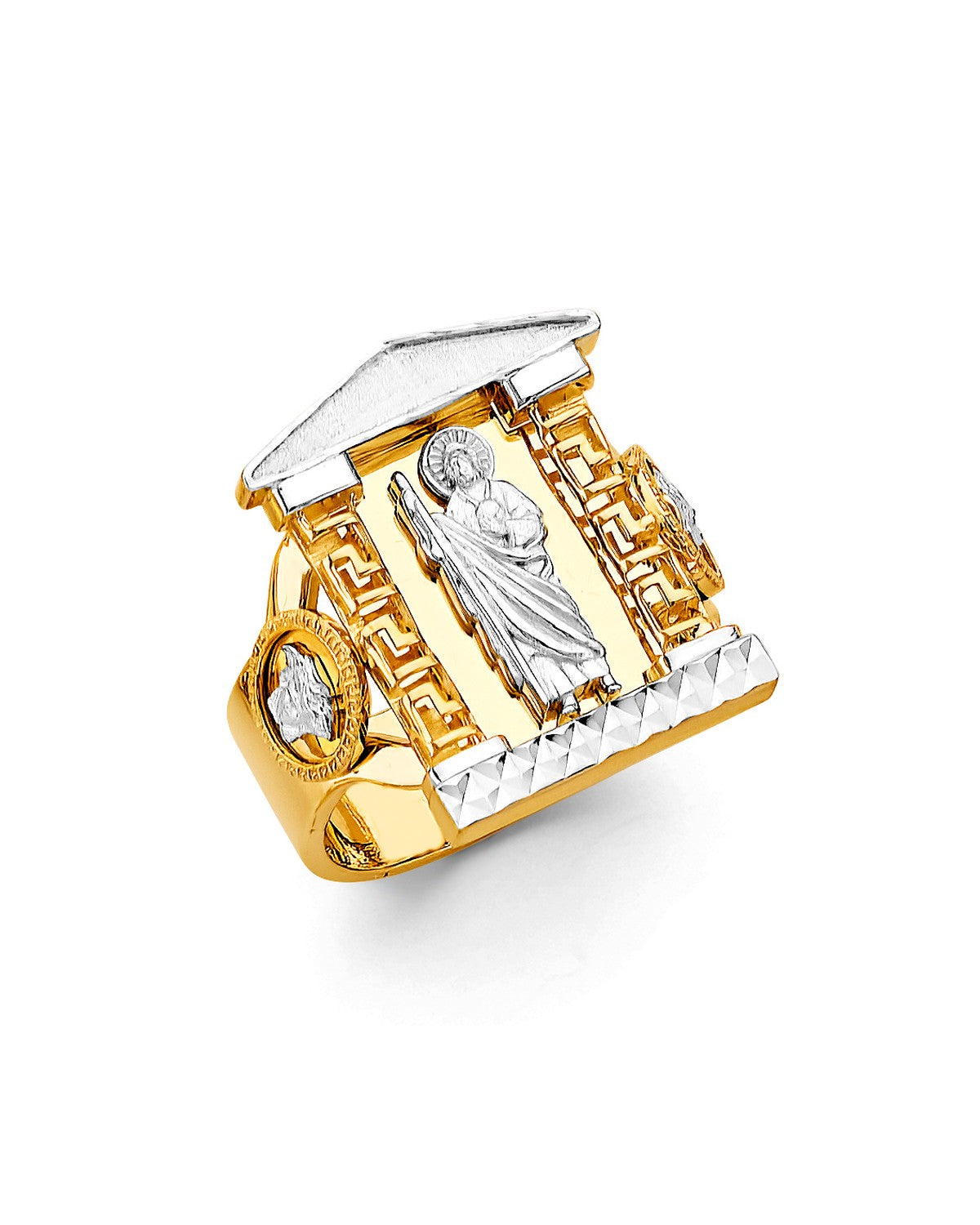 14K Two-Tone Gold 2T St. Jude Men's Ring (RG-3498)