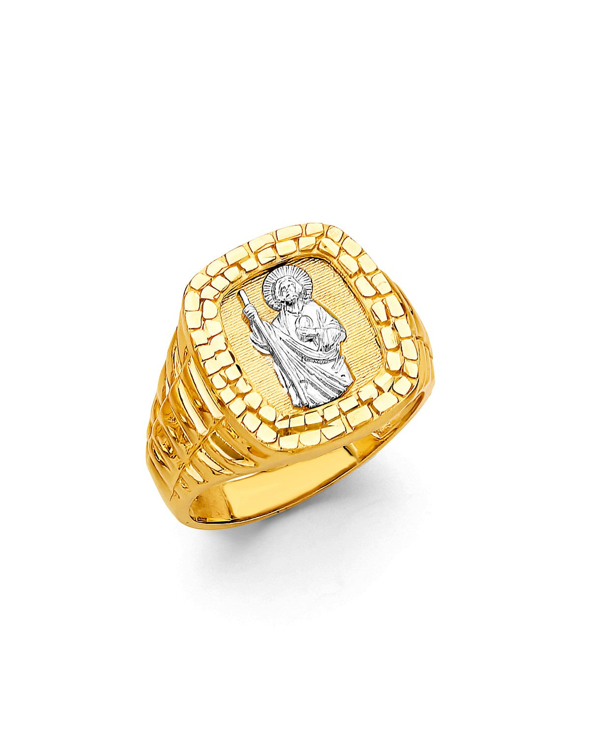 14K Two-Tone Gold 2T St. Jude Men's Ring (RG-3504)
