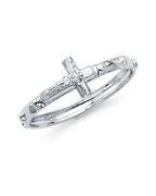 14K White Gold Rosary Eternity Band (RS-0001W)
