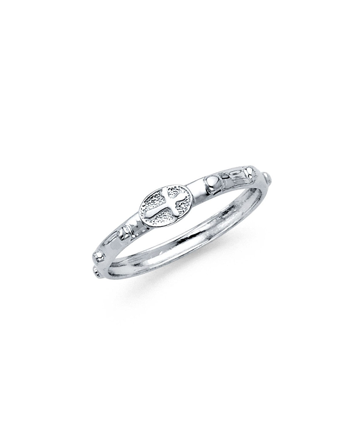 14K White Gold Rosary Eternity Band (RS-0002W)