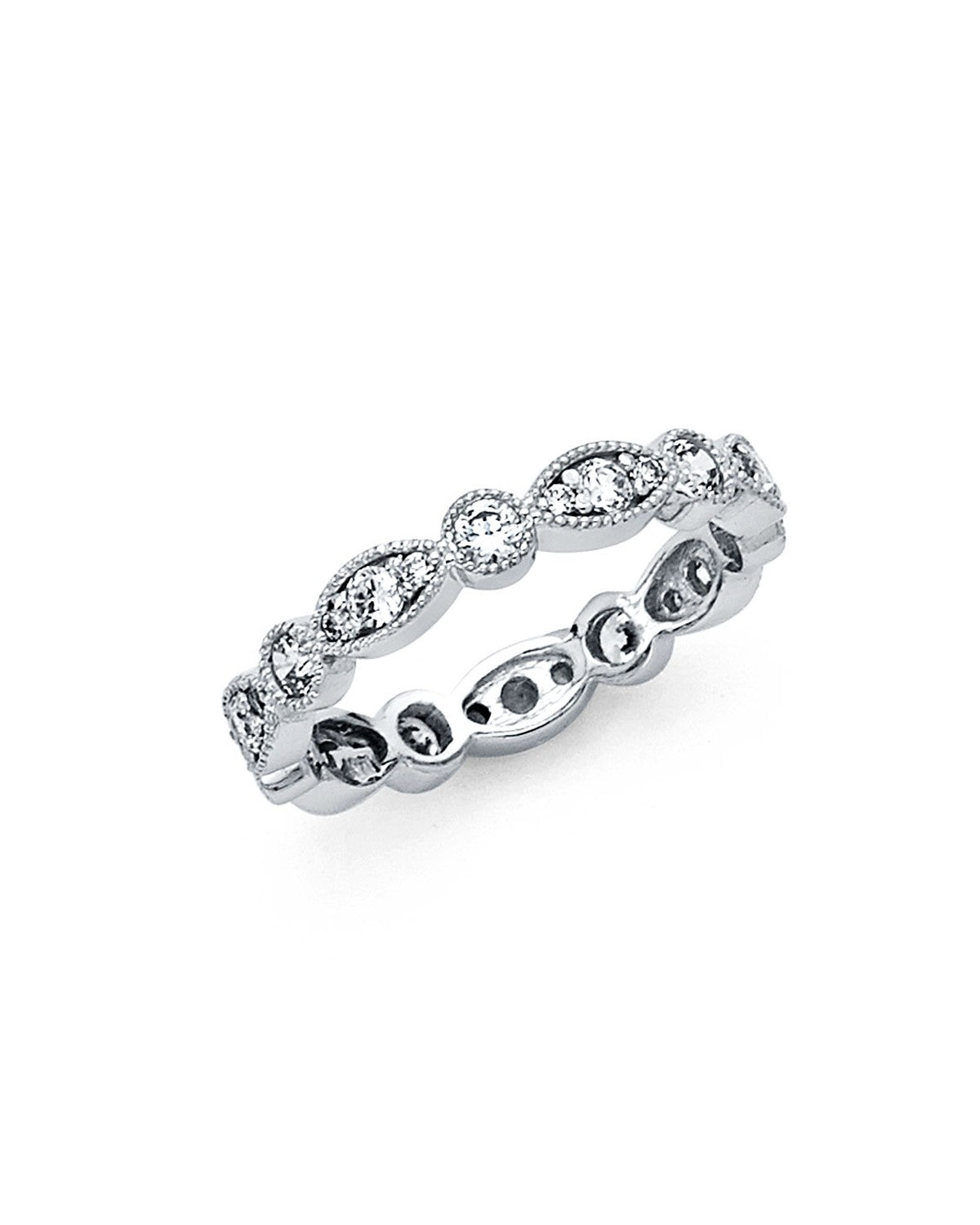 14K White Gold CZ Eternity Band (RS-0009)
