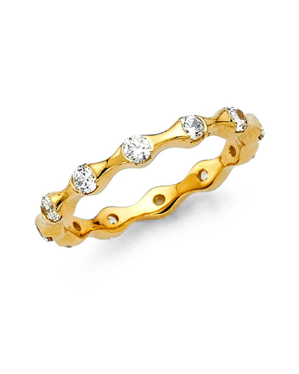 14K Yellow Gold CZ Eternity Band (RS-0012)