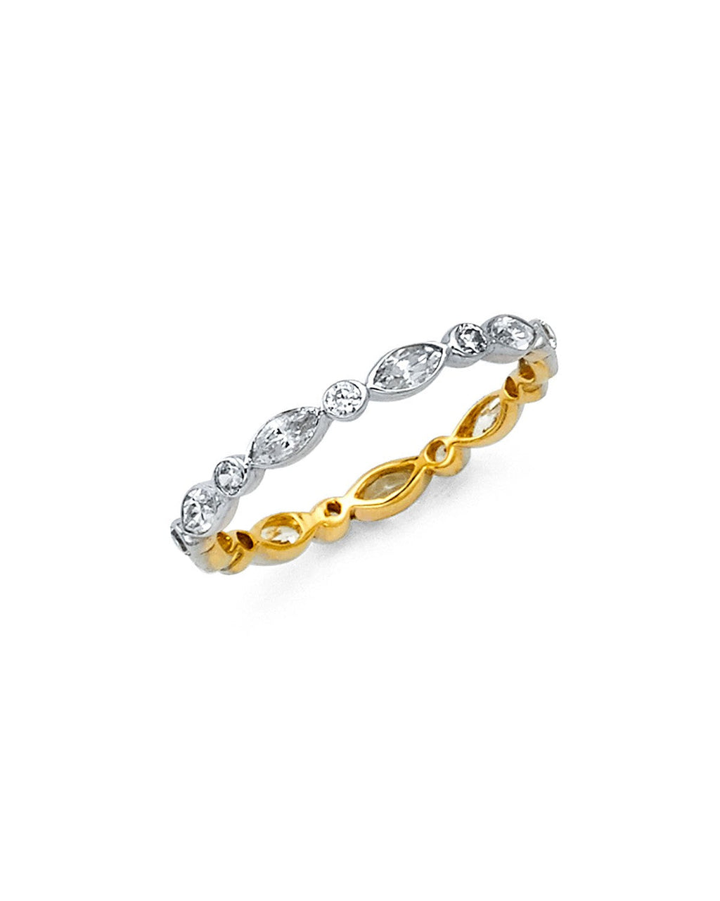 14K Yellow Gold 2T CZ Eternity Band (RS-0016)