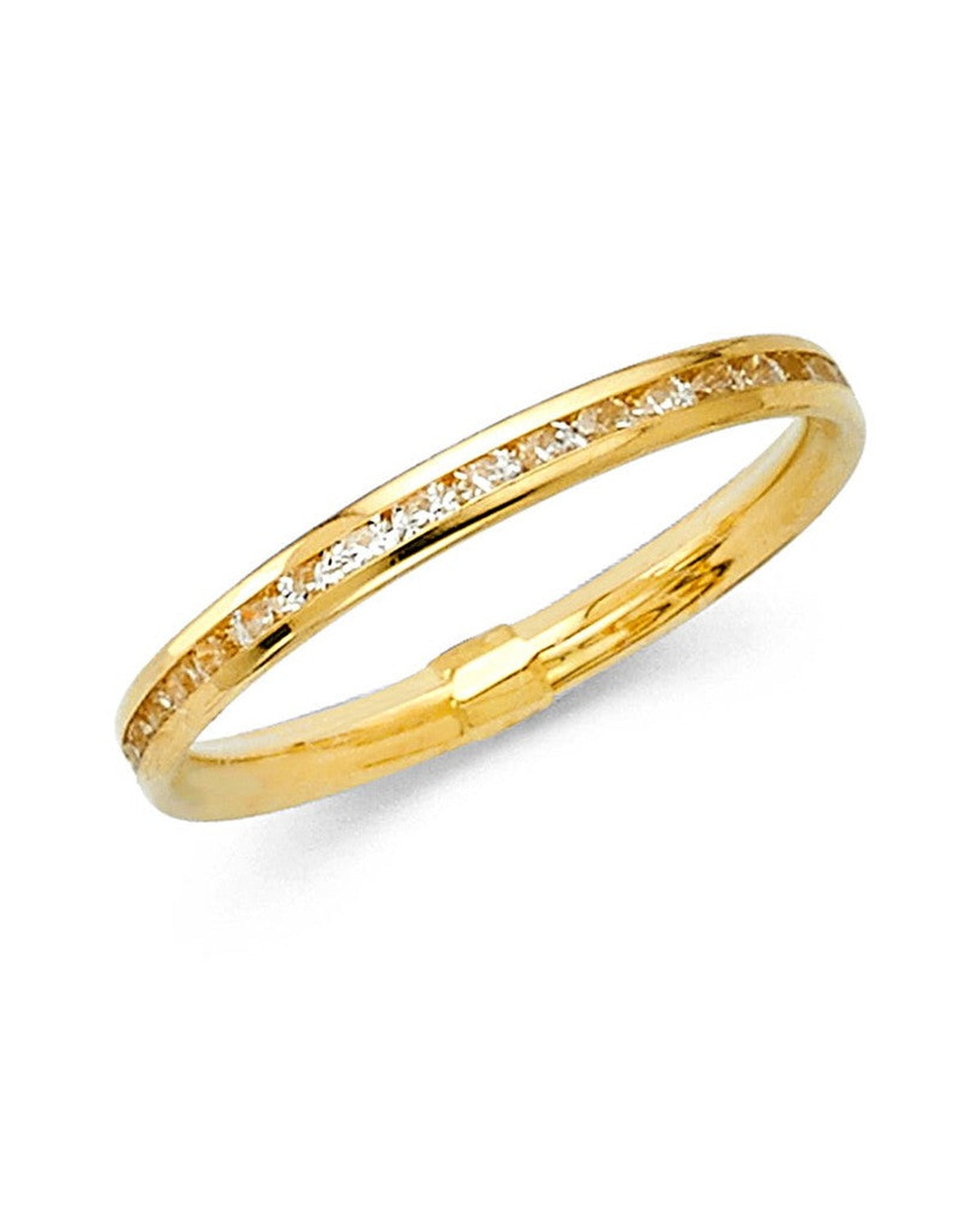 14K Yellow Gold CZ Eternity Band (RS-0017)