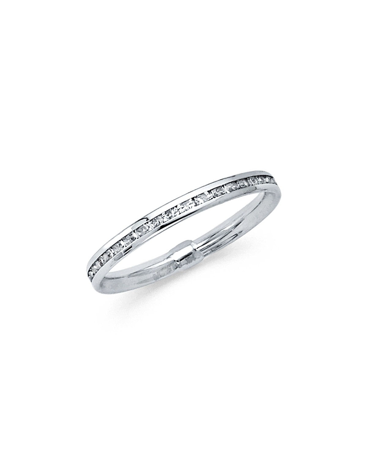 14K White Gold CZ Eternity Band (RS-0018)