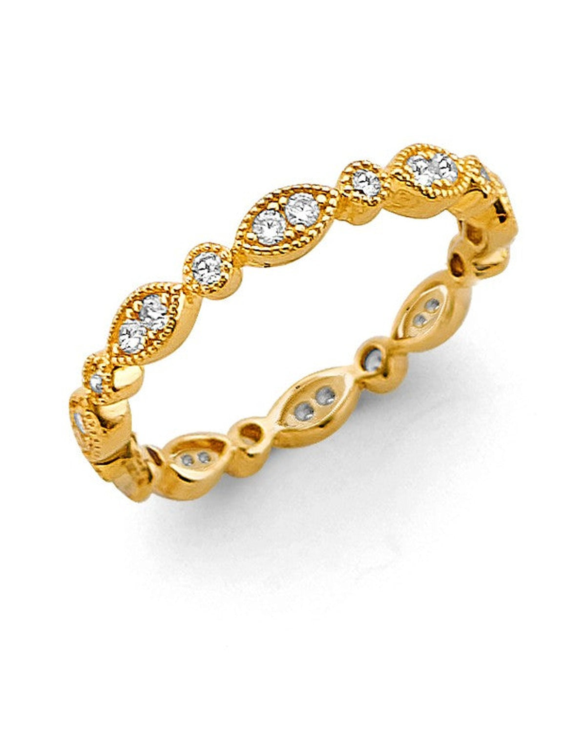 14K Yellow Gold CZ Eternity Band (RS-0020)
