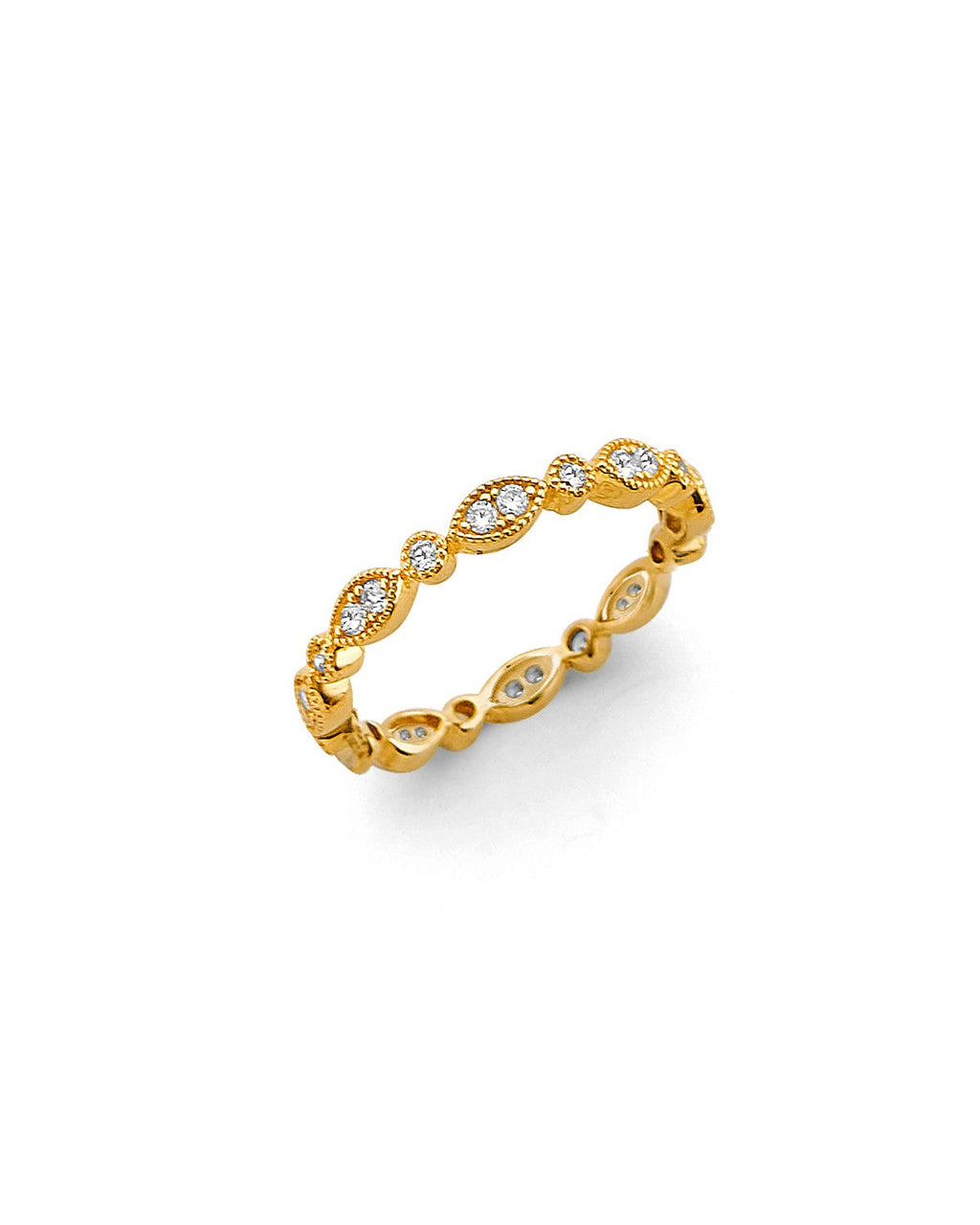 14K Yellow Gold CZ Eternity Band (RS-0020)