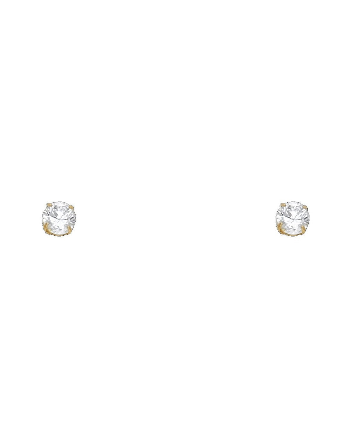 14K Yellow Gold 4mm Round Basket Stud Earrings (ST-0102)