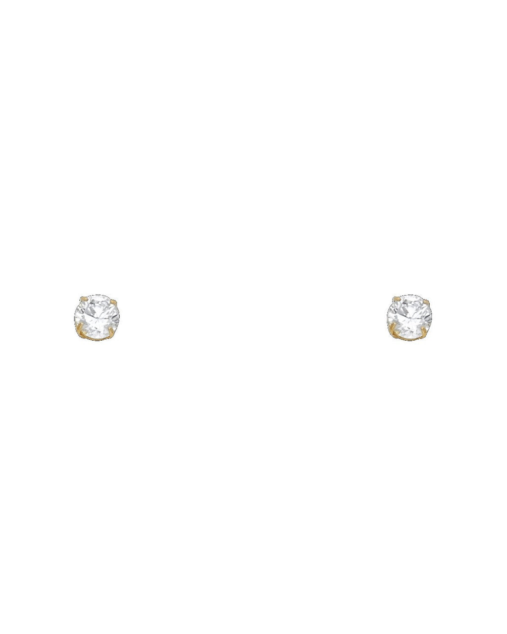 14K Yellow Gold 4mm Round Basket Stud Earrings (ST-0102)