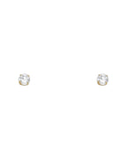 14K Yellow Gold 4mm Round Basket Stud Earrings (ST-0102)