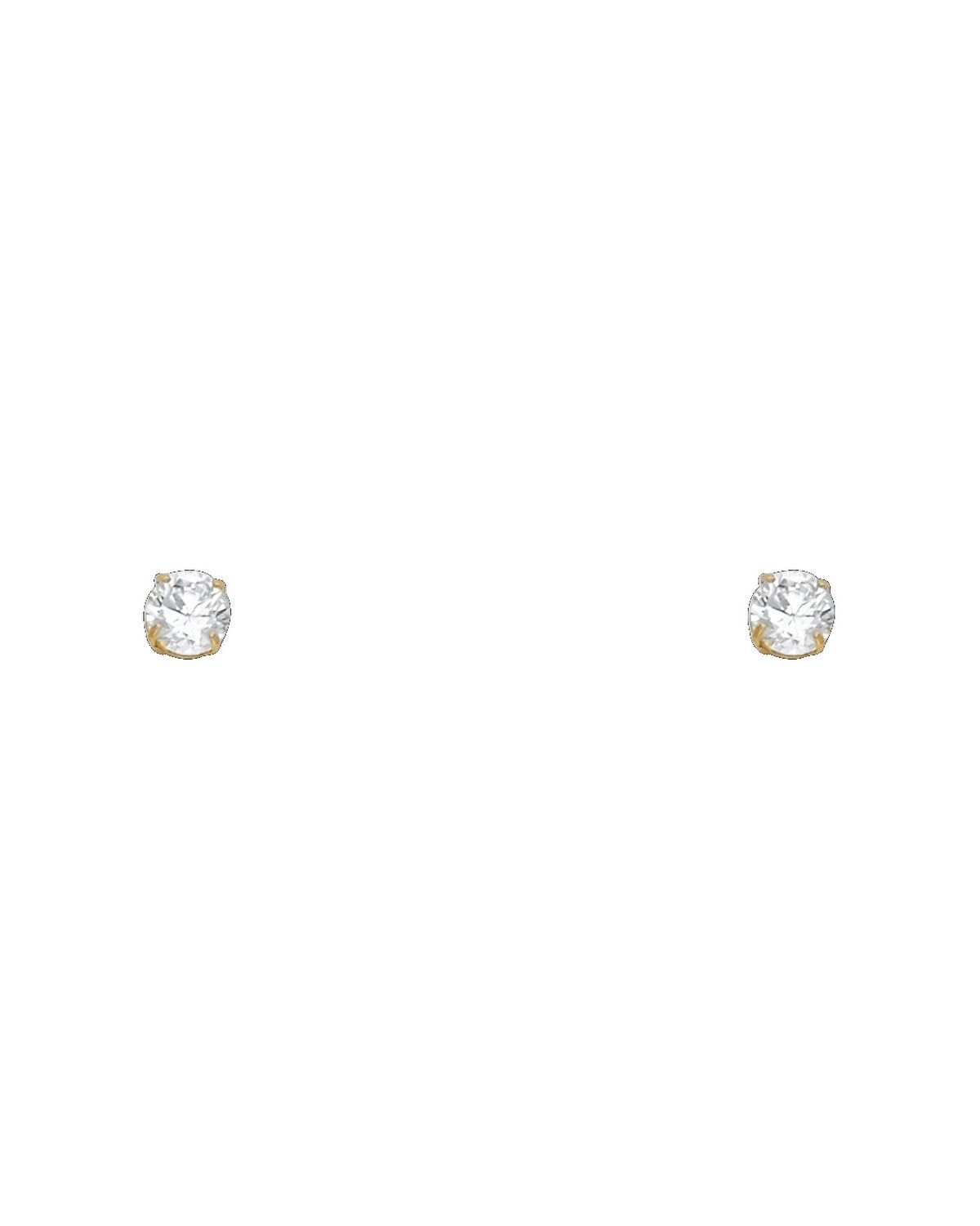 14K Yellow Gold 4mm Round Basket Stud Earrings (ST-0102)