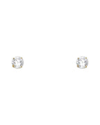 14K Yellow Gold 5mm Round Basket Stud Earrings (ST-0103)