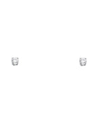 14K White Gold 3mm Round Basket Stud Earrings (ST-0107)