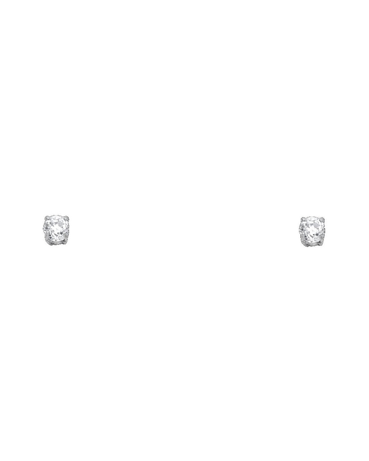 14K White Gold 3mm Round Basket Stud Earrings (ST-0107)