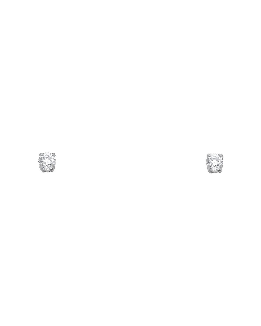 14K White Gold 3mm Round Basket Stud Earrings (ST107) (ST-0107)