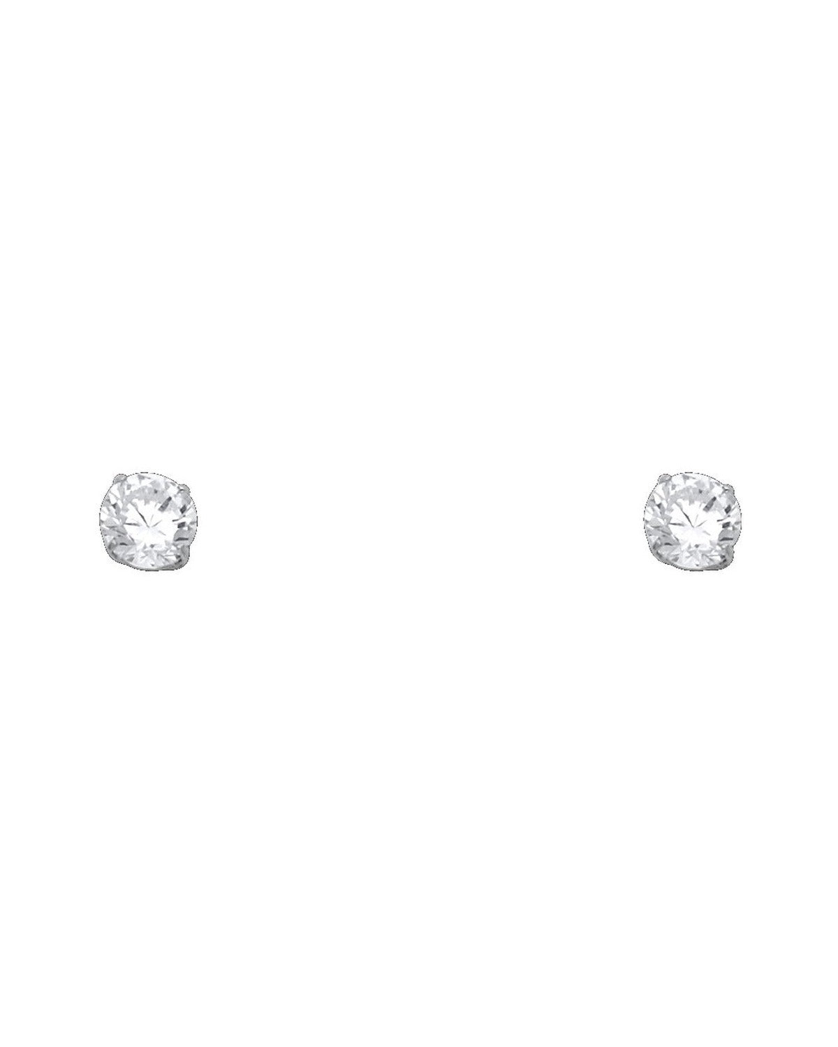 14K White Gold 5mm Round Basket Stud Earrings (ST-0109)