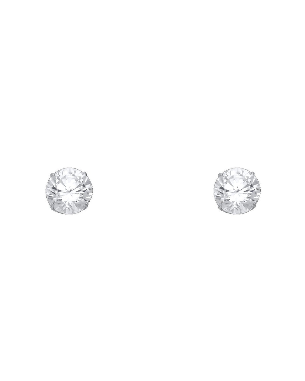 14K White Gold 7mm Round Basket Stud Earrings (ST-0111)