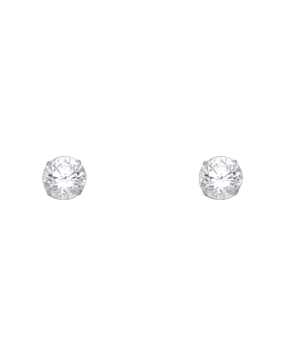 14K White Gold 7mm Round Basket Stud Earrings (ST-0111)