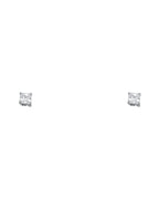 14K White Gold 3mm Square Basket Stud Earrings (ST-0118)