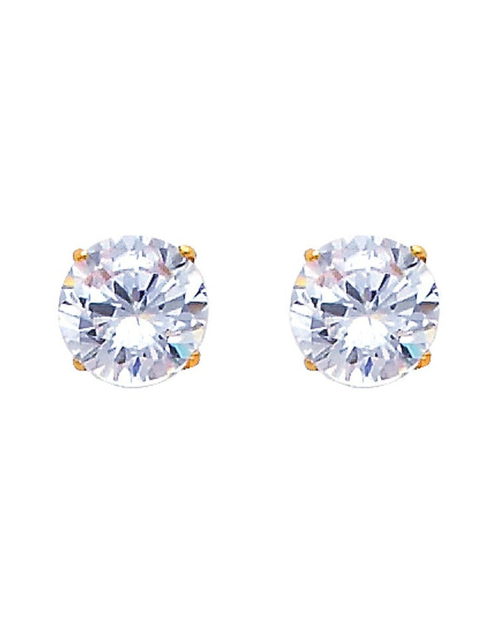 14K Yellow Gold 6mm Round Basket Screw Back Stud Earrings (ST-0143)