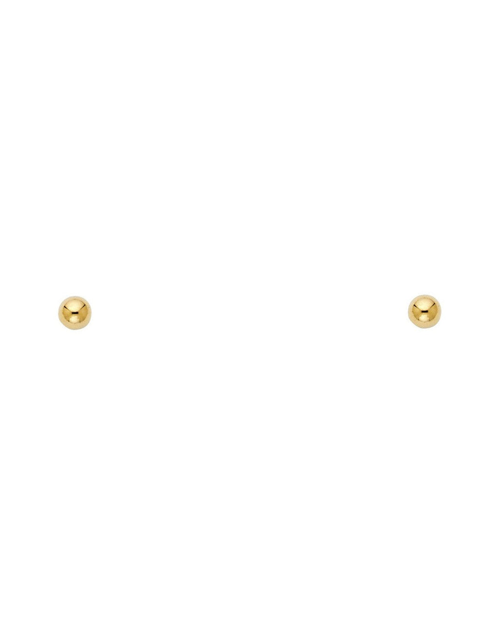 14K Yellow Gold 3mm Screw Back Ball Earrings (ST-0156)