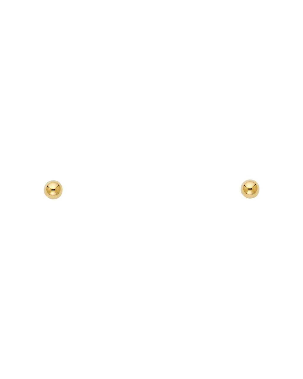 14K Yellow Gold 3mm Screw Back Ball Earrings (ST-0156)