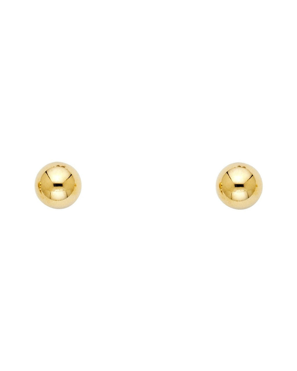 14K Yellow Gold 7mm Post Ball Earrings (ST-0160)