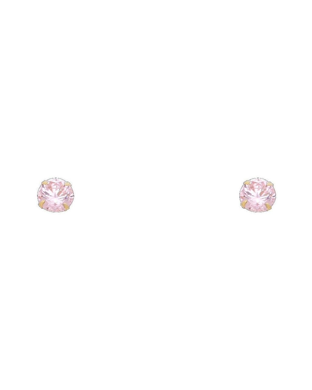 14K Yellow Gold 5mm Round CZ Stamping Screw Back Stud Earrings (OCT) (ST-0197-10)