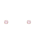 14K Yellow Gold 5mm Round CZ Stamping Screw Back Stud Earrings (OCT) (ST-0197-10)