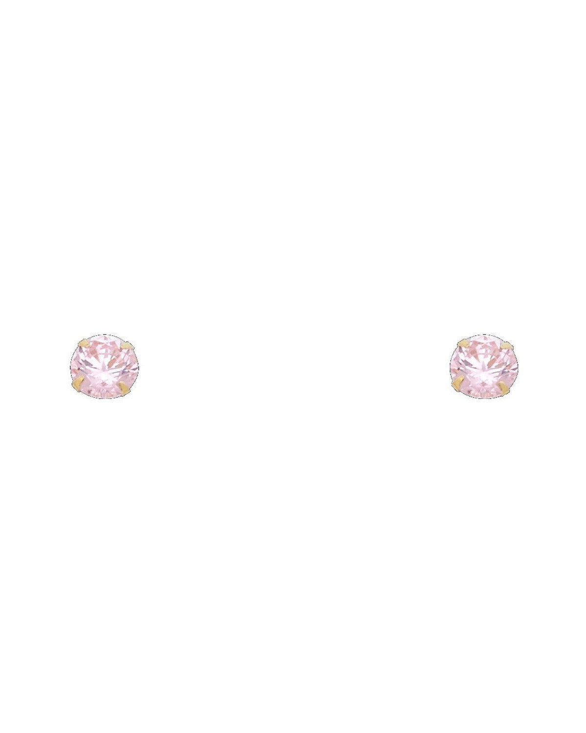 14K Yellow Gold 5mm Round CZ Stamping Screw Back Stud Earrings (OCT) (ST-0197-10)