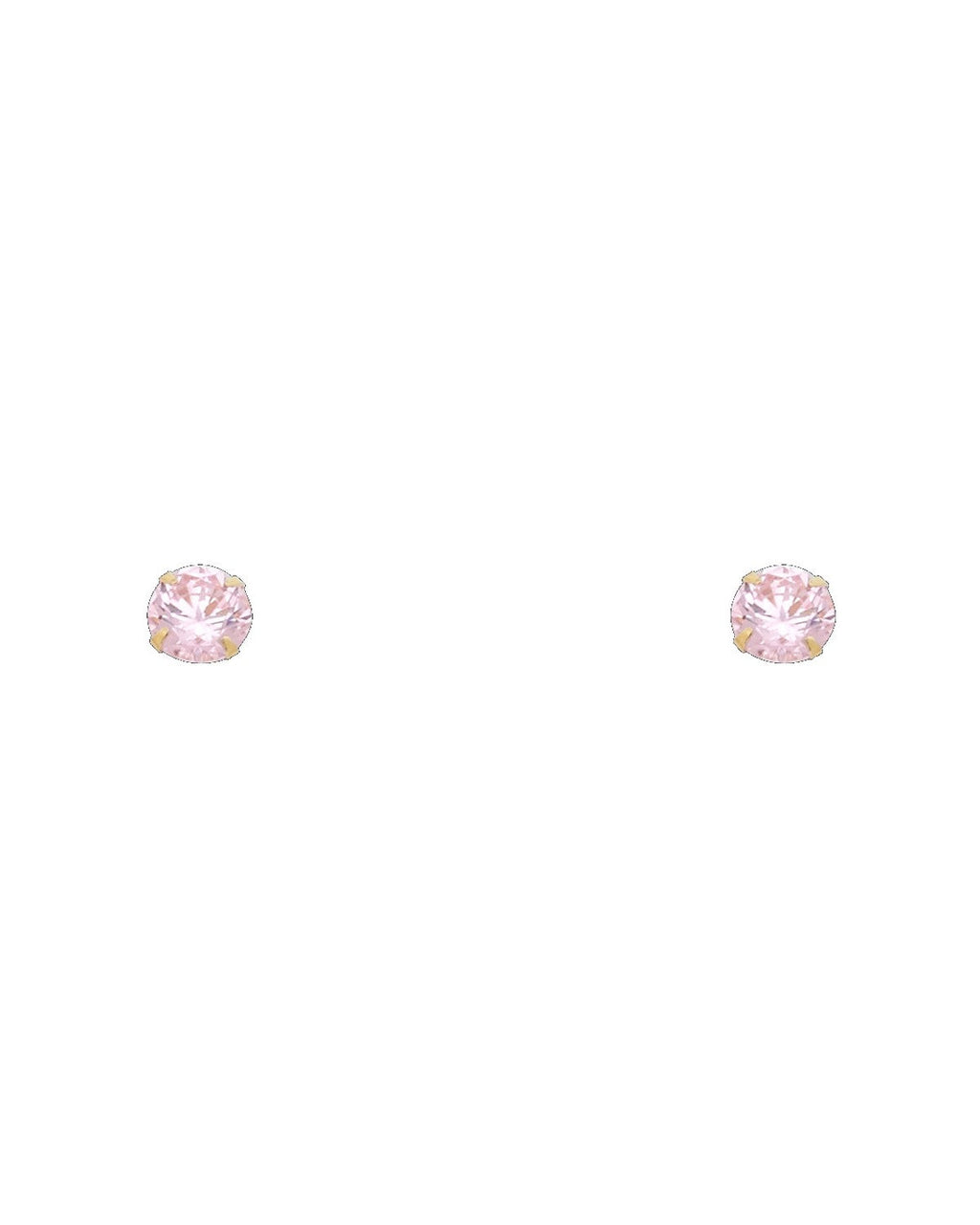 14K Yellow Gold 5mm Round CZ Stamping Screw Back Stud Earrings (OCT) (ST-0197-10)