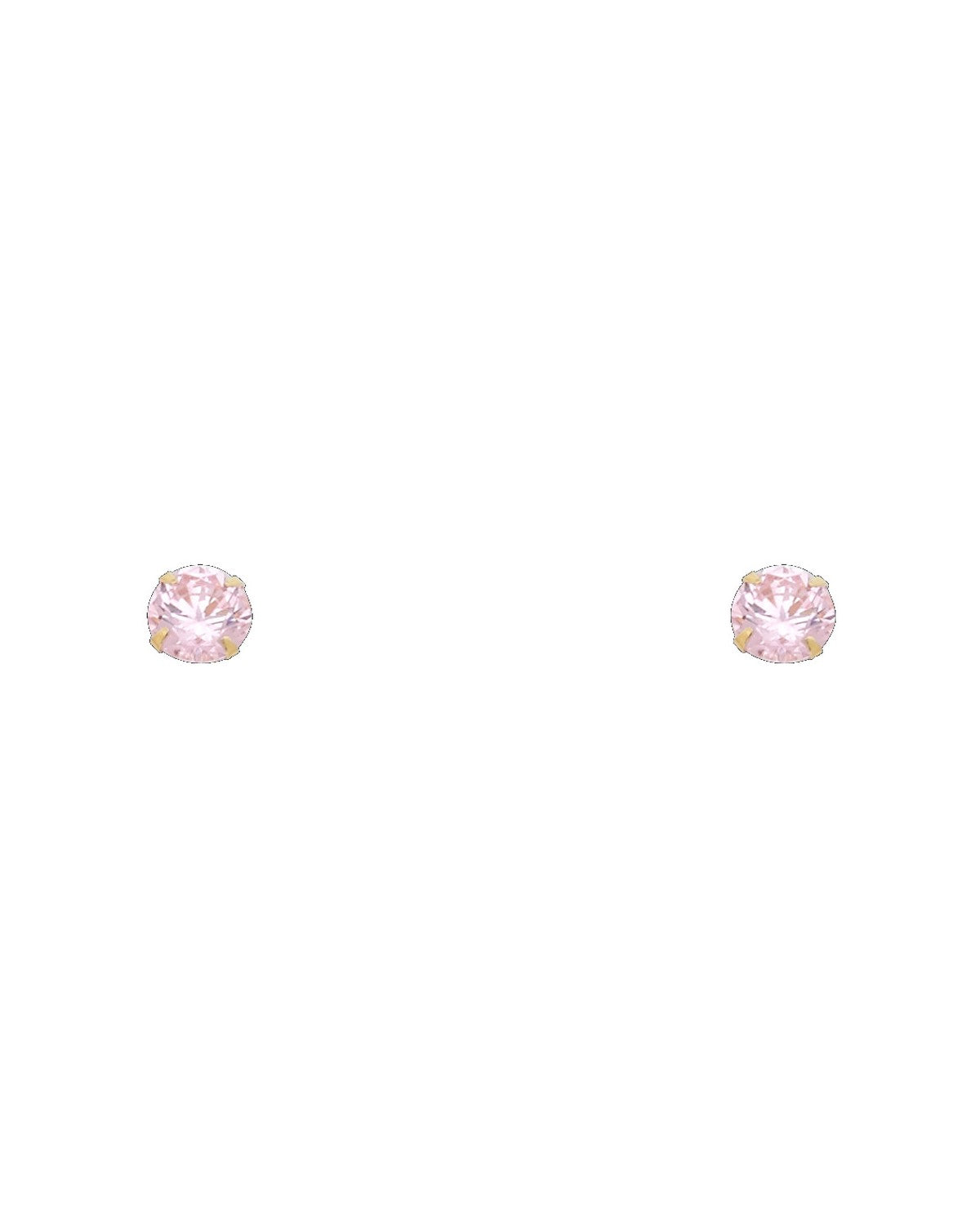 14K Yellow Gold 5mm Round CZ Stamping Screw Back Stud Earrings (OCT) (ST-0197-10)