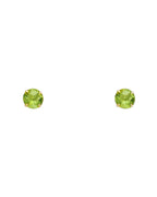 14K Yellow Gold 6mm Round CZ Stamping Screw Back Stud Earrings (JAN) (ST-0198-01)
