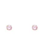 14K Yellow Gold 6mm Round CZ Stamping Screw Back Stud Earrings (OCT) (ST-0198-10)