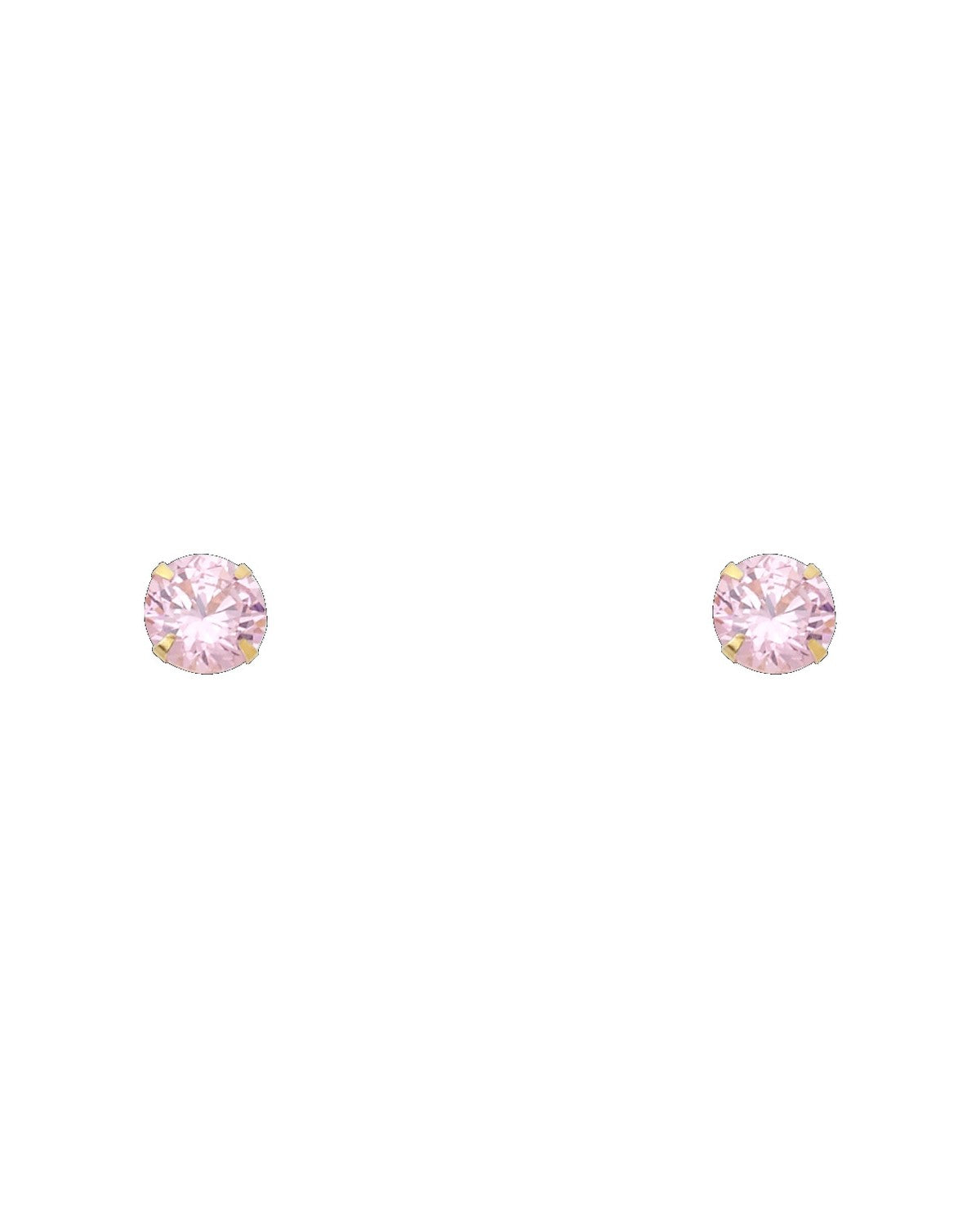 14K Yellow Gold 6mm Round CZ Stamping Screw Back Stud Earrings (OCT) (ST-0198-10)