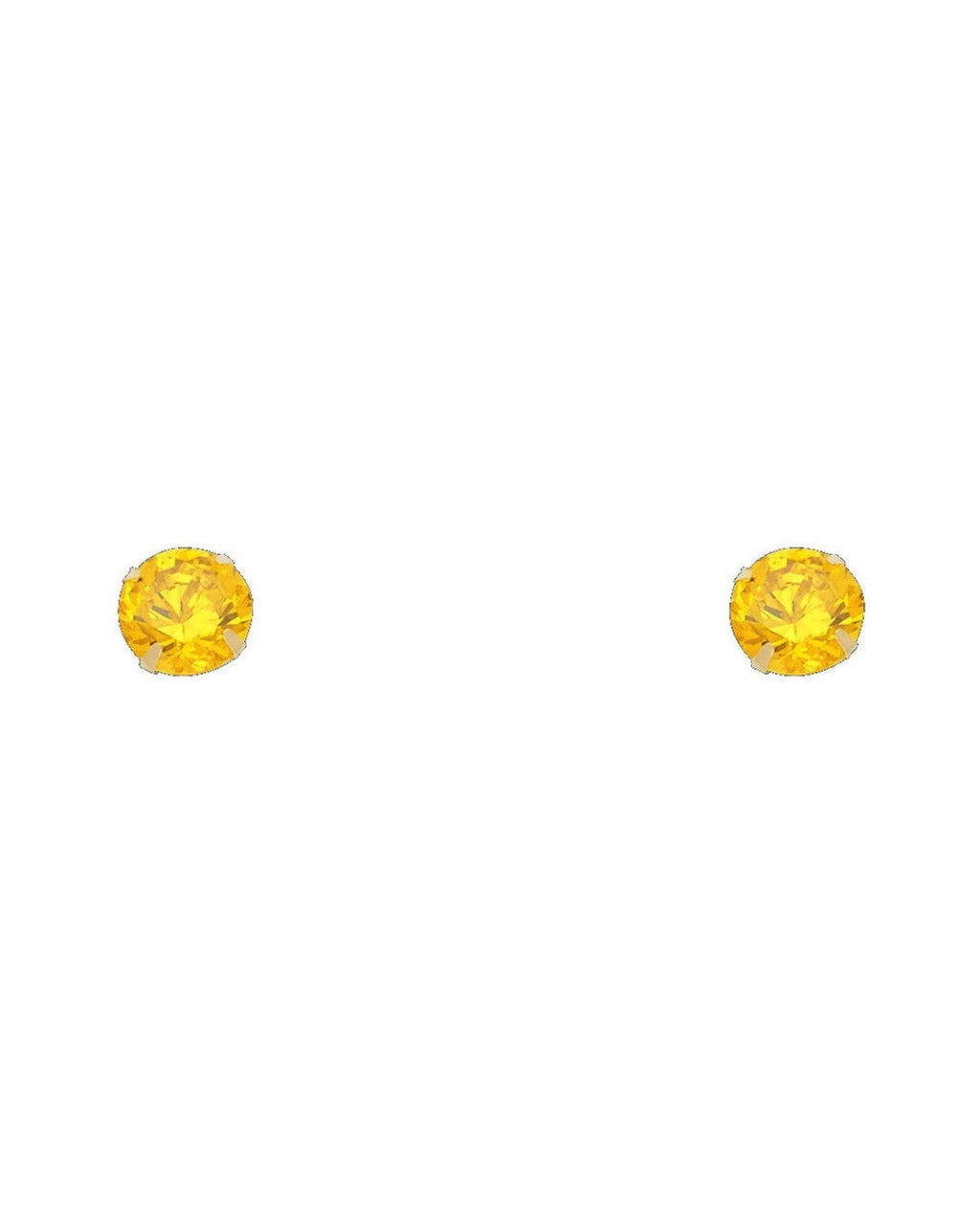 14K Yellow Gold 6mm Round CZ Stamping Screw Back Stud Earrings (NOV) (ST-0198-11)