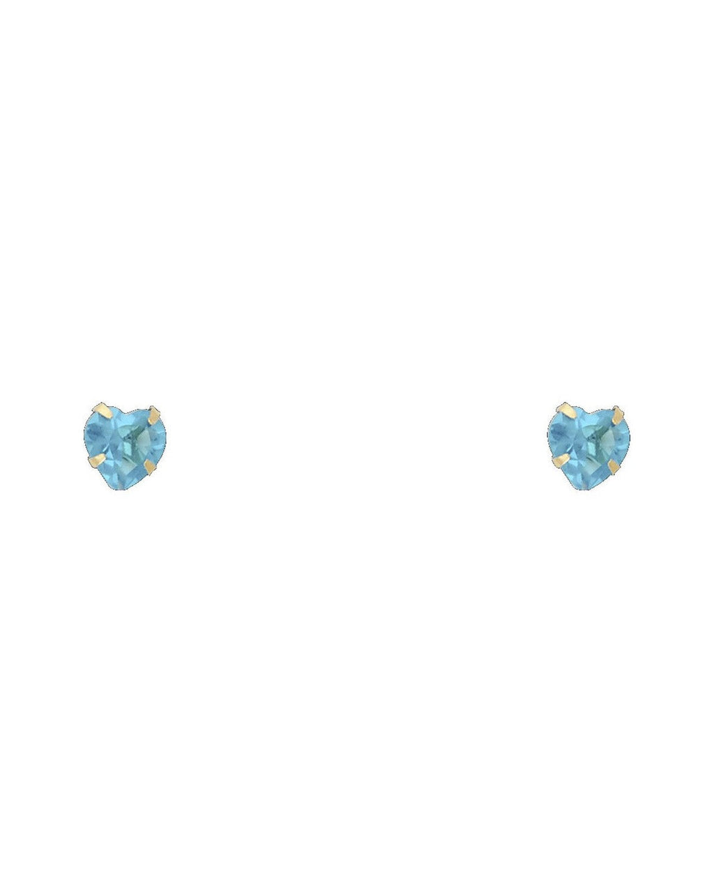 14K Yellow Gold 5mm Heart CZ Stamping Screw Back Stud Earrings (DEC) (ST-0200-12)