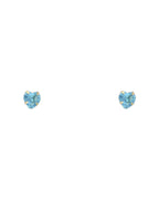 14K Yellow Gold 5mm Heart CZ Stamping Screw Back Stud Earrings (DEC) (ST-0200-12)