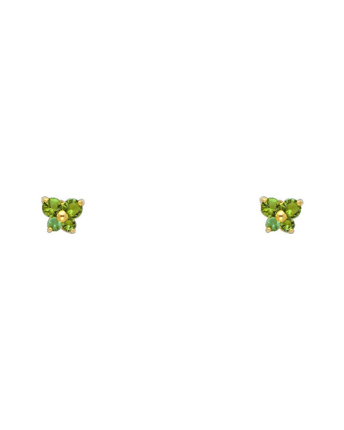 14K Yellow Gold Butterfly CZ Screw Back Stud Earrings (MAY) (ST-0206-05)