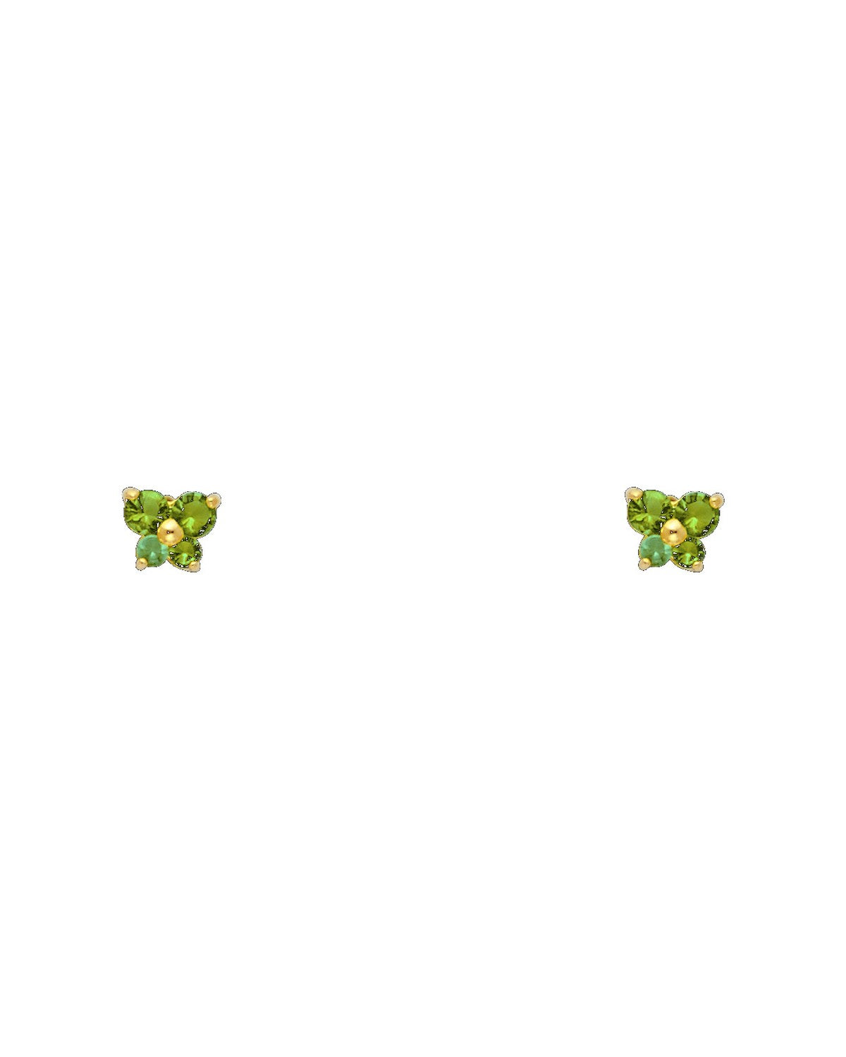 14K Yellow Gold Butterfly CZ Screw Back Stud Earrings (MAY) (ST-0206-05)