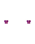 14K Yellow Gold Butterfly CZ Screw Back Stud Earrings (JUL) (ST-0206-07)