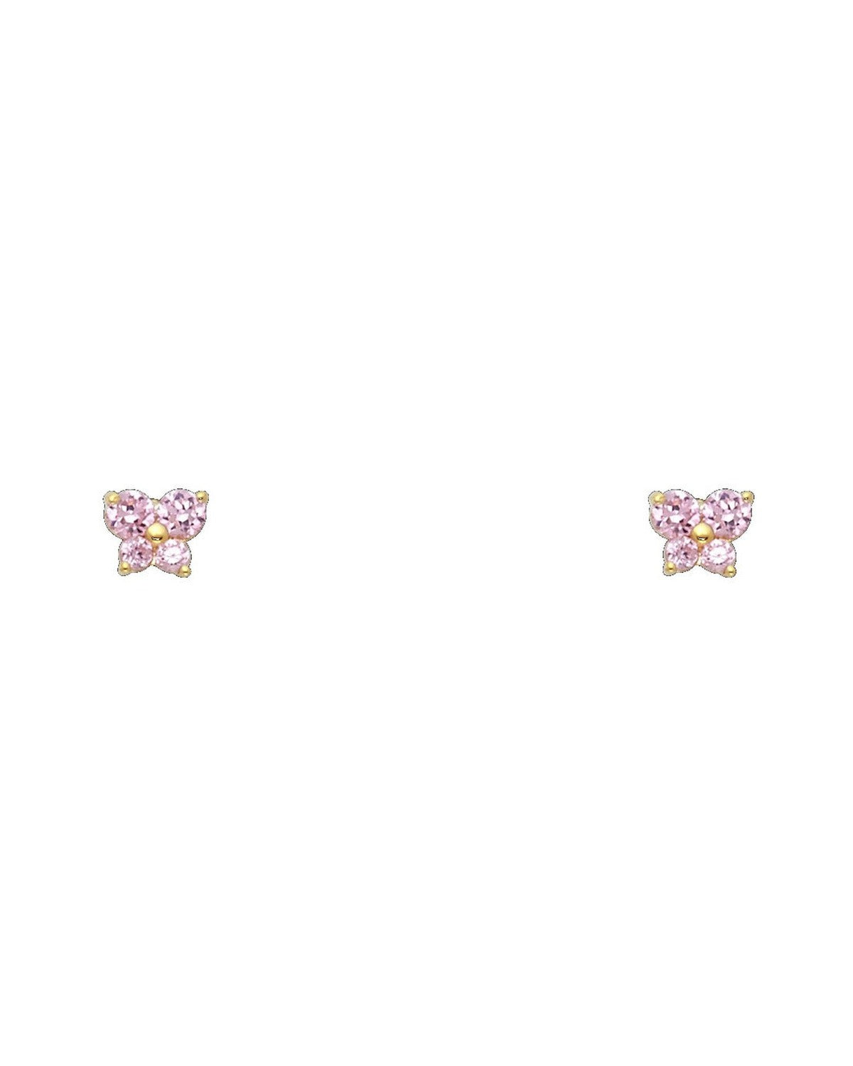 14K Yellow Gold Butterfly CZ Screw Back Stud Earrings (OCT) (ST-0206-10)