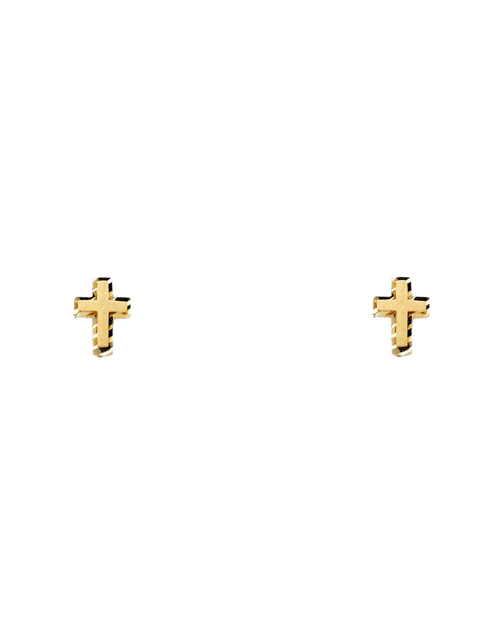 14K Yellow Gold Cross Stud Earrings (ST-0345)