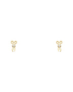 14K Yellow Gold Scissor CZ Stud Earrings (ST-0370)