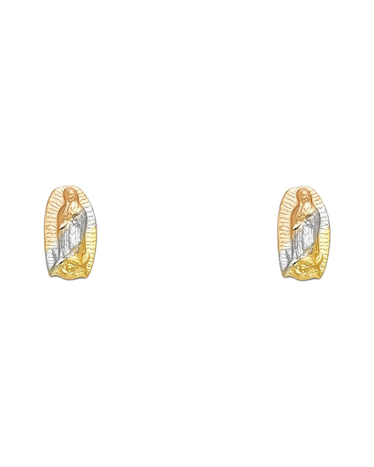 14K Tri-Color Gold 3C Stud Earrings (ST-0417)