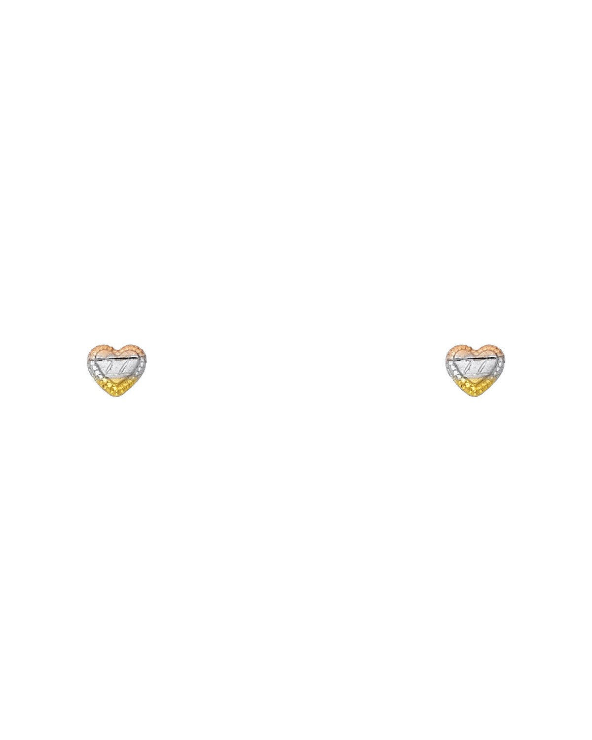 14K Tri-Color Gold 3C Stud Earrings (ST-0443)