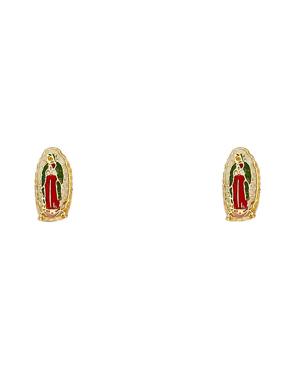 14K Yellow Gold Enamel Stud Earrings (ST-0453)
