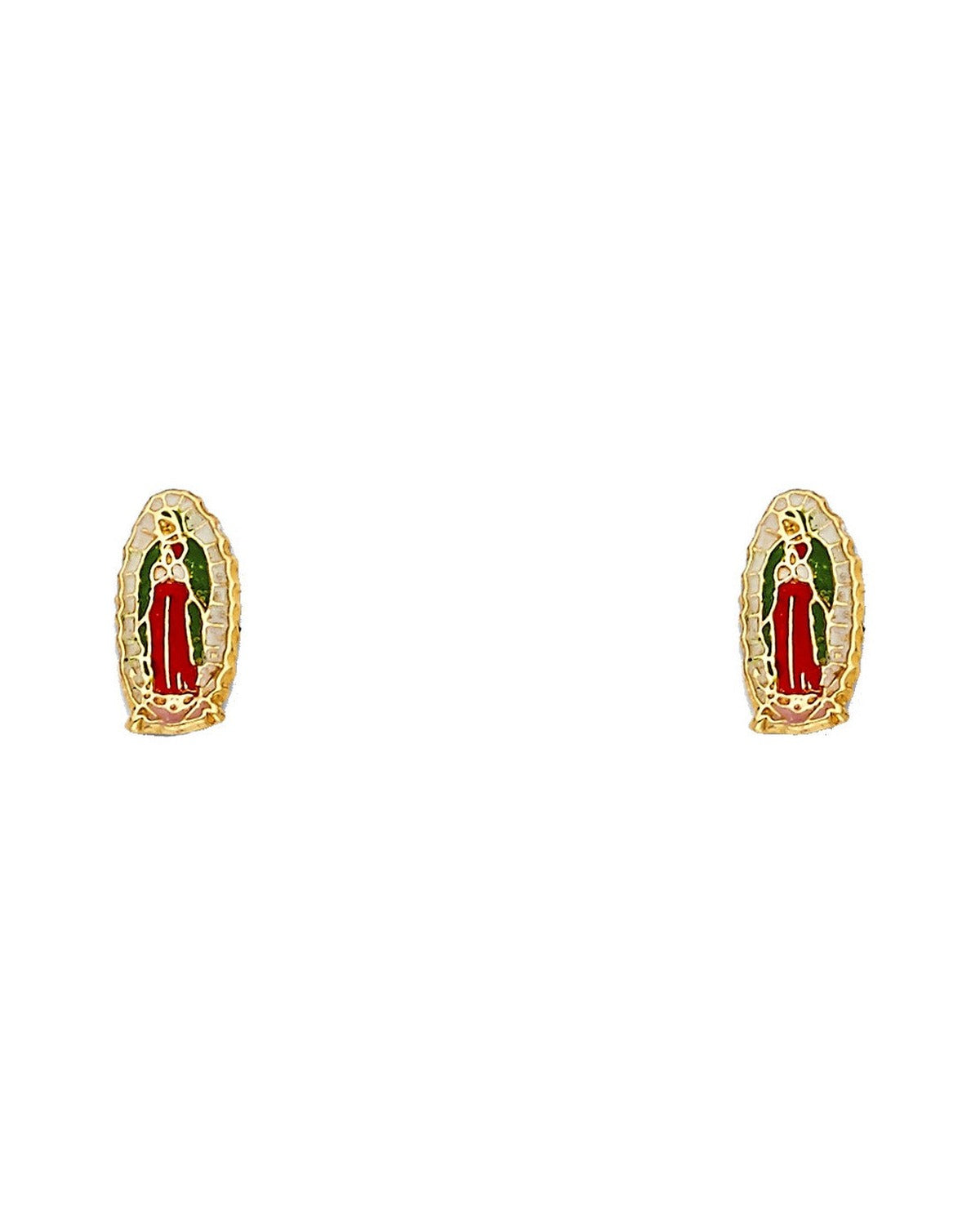 14K Yellow Gold Enamel Stud Earrings (ST-0453)
