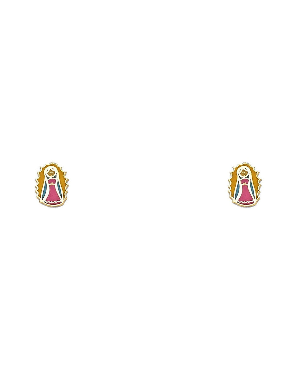 14K Yellow Gold Enamel Stud Earrings (ST-0454)