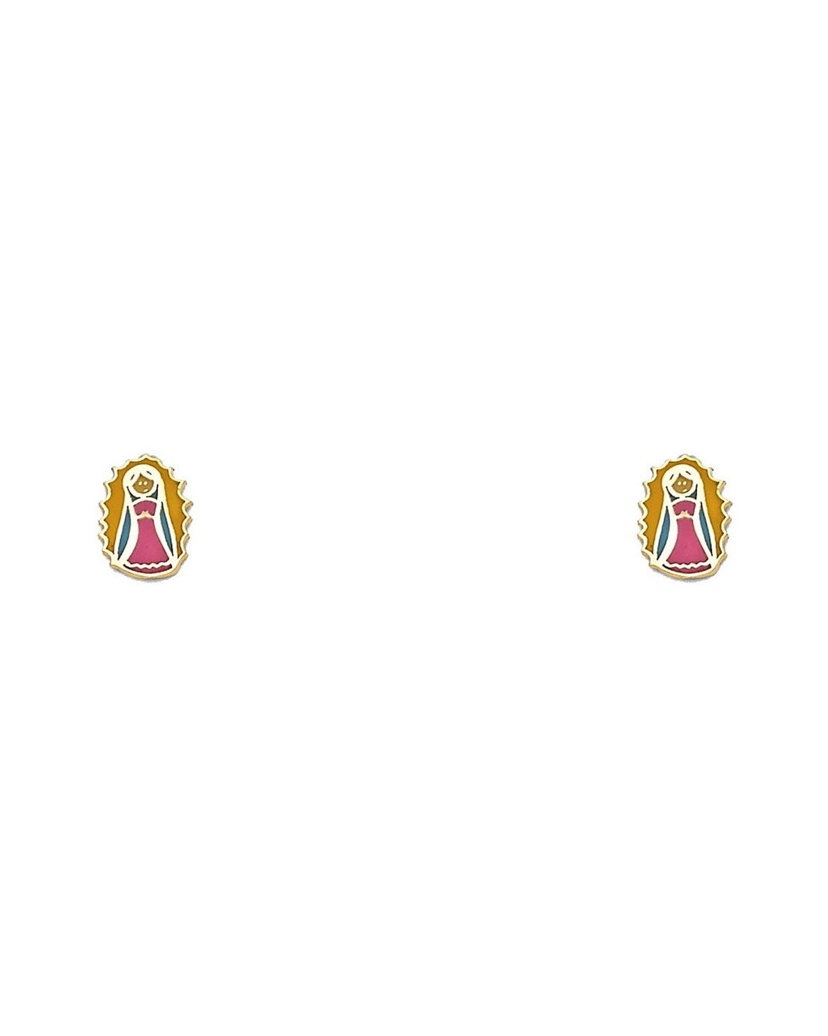 14K Yellow Gold Enamel Stud Earrings (ST-0454)